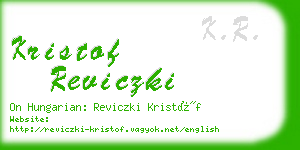 kristof reviczki business card